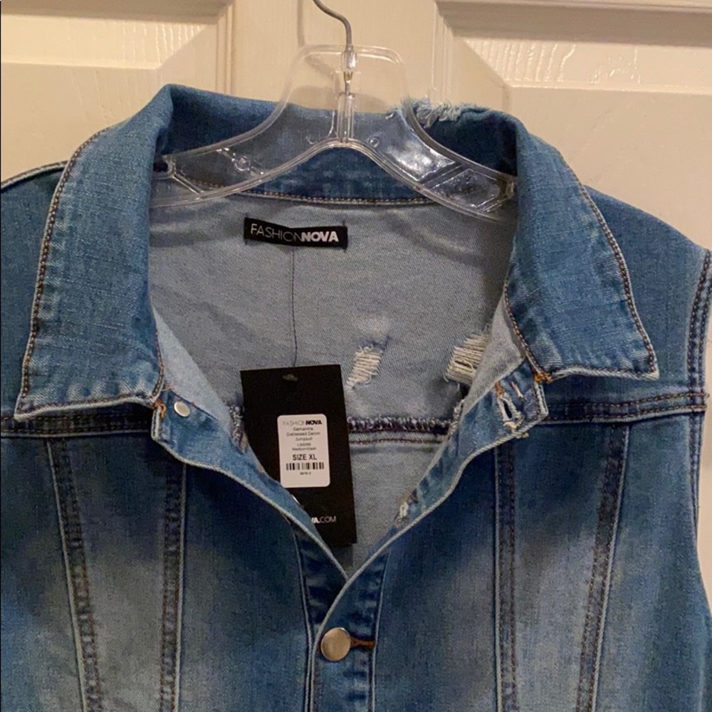 Fashion nova denim pants suit 225